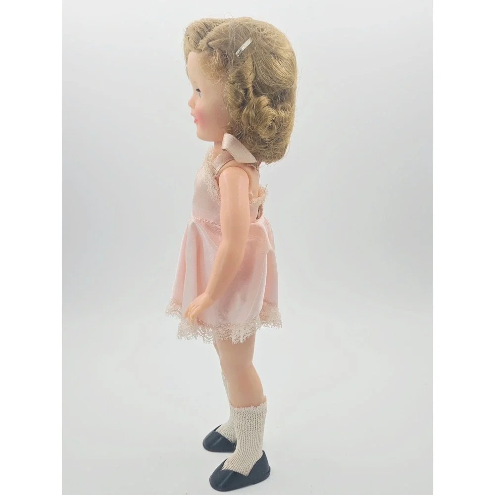 Vintage Shirley Temple Doll Ideal Toy Corp Pink Lace Dress Original Box 12in